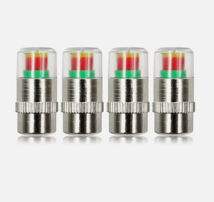 4Pcs 2.4 Bar Car Tire Pressure Guage Cap Sensor Indicator Alert Monitoring Tool