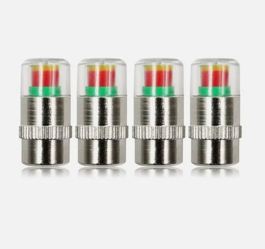 4Pcs 2.4 Bar Car Tire Pressure Guage Cap Sensor Indicator Alert Monitoring Tool