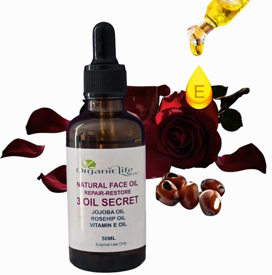 Rosehip Oil & Jojoba Face Serum w/ Vitamin E 50ml Anti-Aging Hydrating Treatment